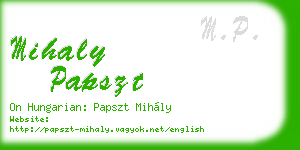mihaly papszt business card
